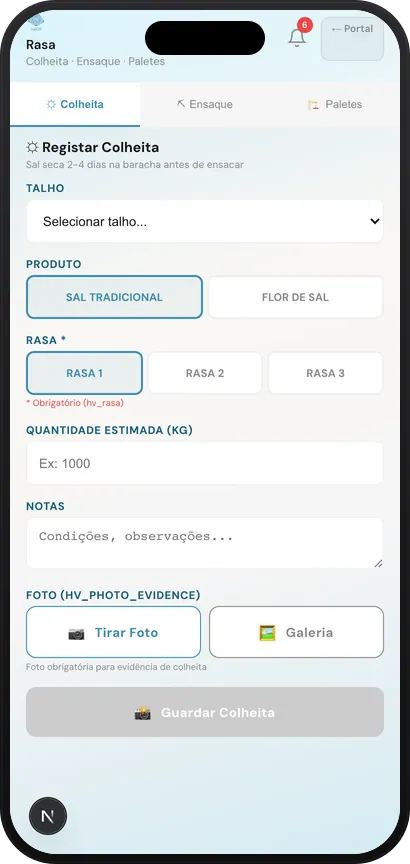 Seguimiento de cosechas en la app móvil SalOS