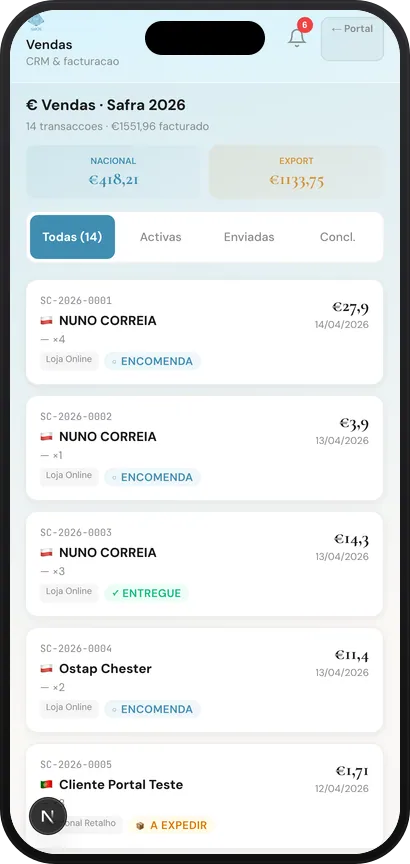 Pipeline de ventas en la app móvil SalOS